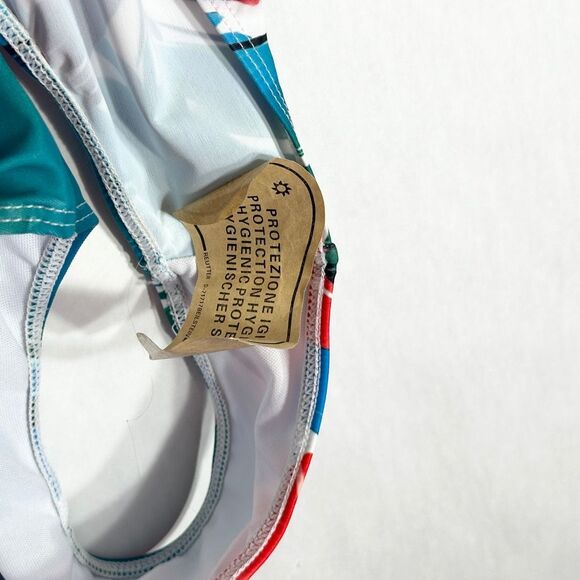 Tropical Swimsuit Size Large Womens One Piece Tie Straps Red Blue Green NWOT 558 - Picture 7 of 9